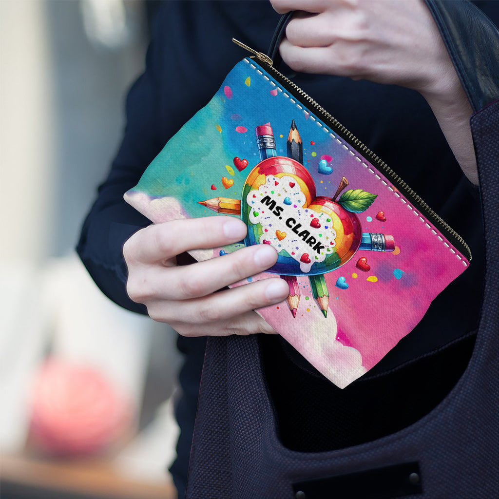 Teacher Survival Kit Colorful Heart - Personalized Teacher Pouch