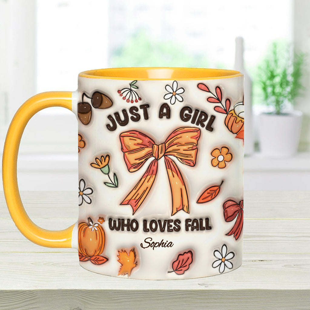 Just A Girl Who Loves Fall - Personalized Autumn Accent Mug