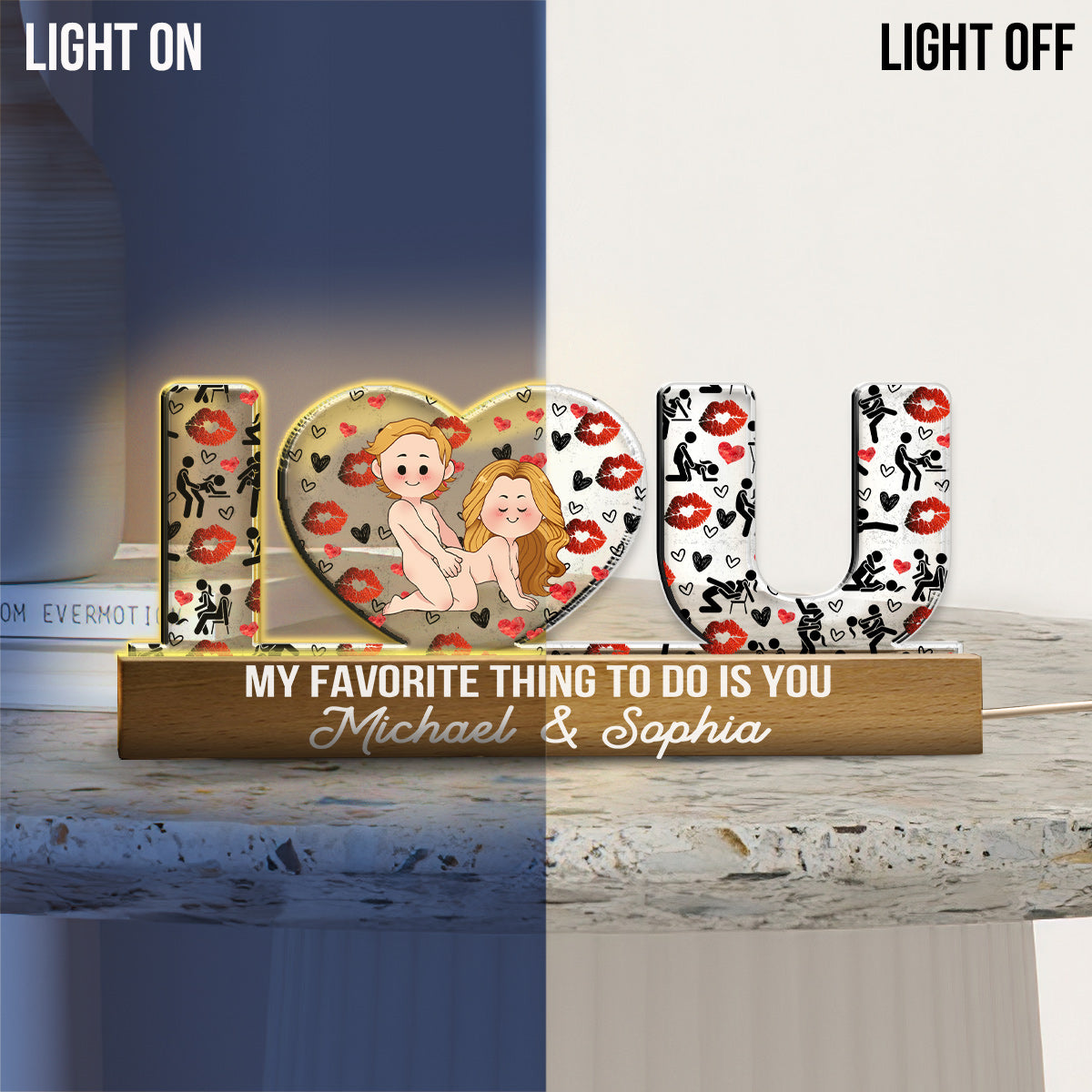 You Are My Favorite Thing To Do - Personalized Couple Custom LED Night Light