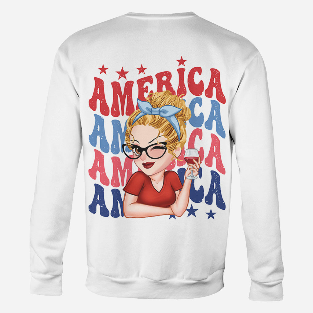 American Girly - Personalized Independence Day/ 4th of July All Over Shirt