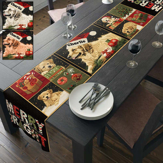 Merry & Bright - Personalized Dog Table Runner