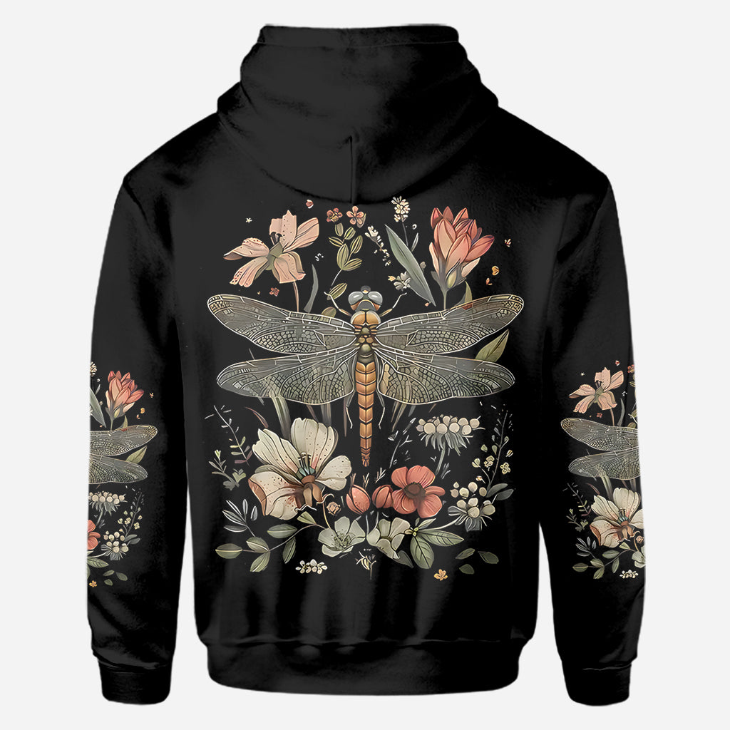 Dragonfly & Flowers - Personalized Dragonfly All Over Shirt