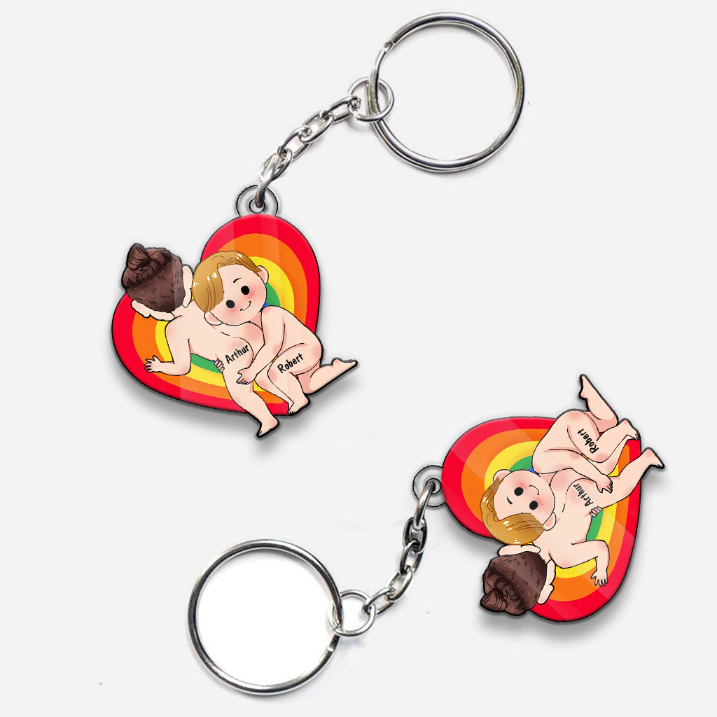 Love Is Love - Personalized LGBT Support Custom Shaped Keychain