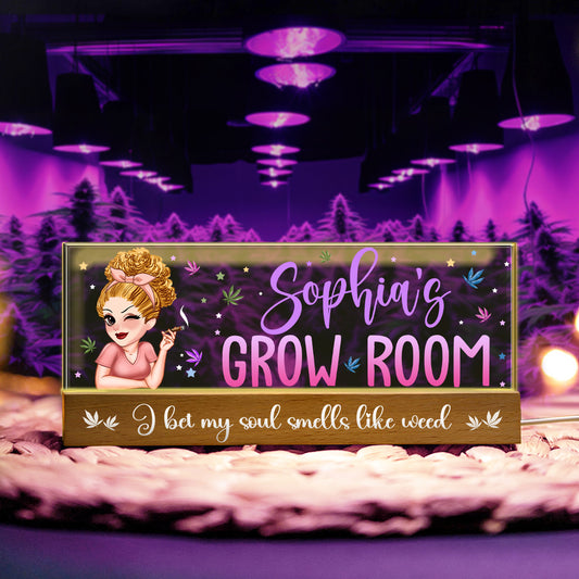 Grow Room Plaque - Personalized Weed Custom LED Night Light
