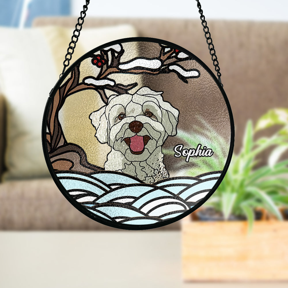 Never Forgotten - Personalized Dog Stained Glass Suncatcher