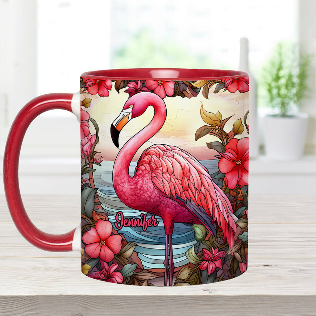 Love Flamingos - Personalized Flamingo Accent Mug