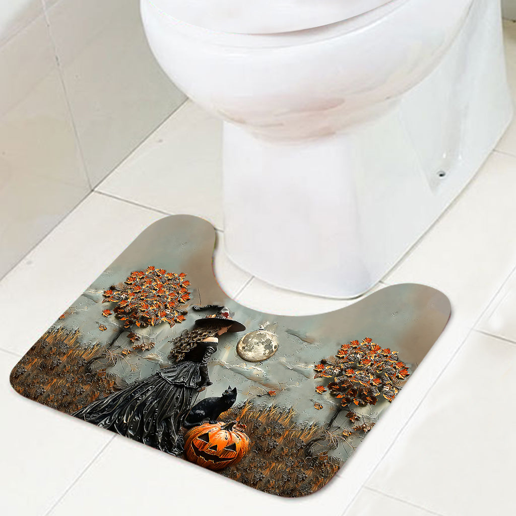 Beautiful Witch Witch Bathroom Curtain & Mats Set