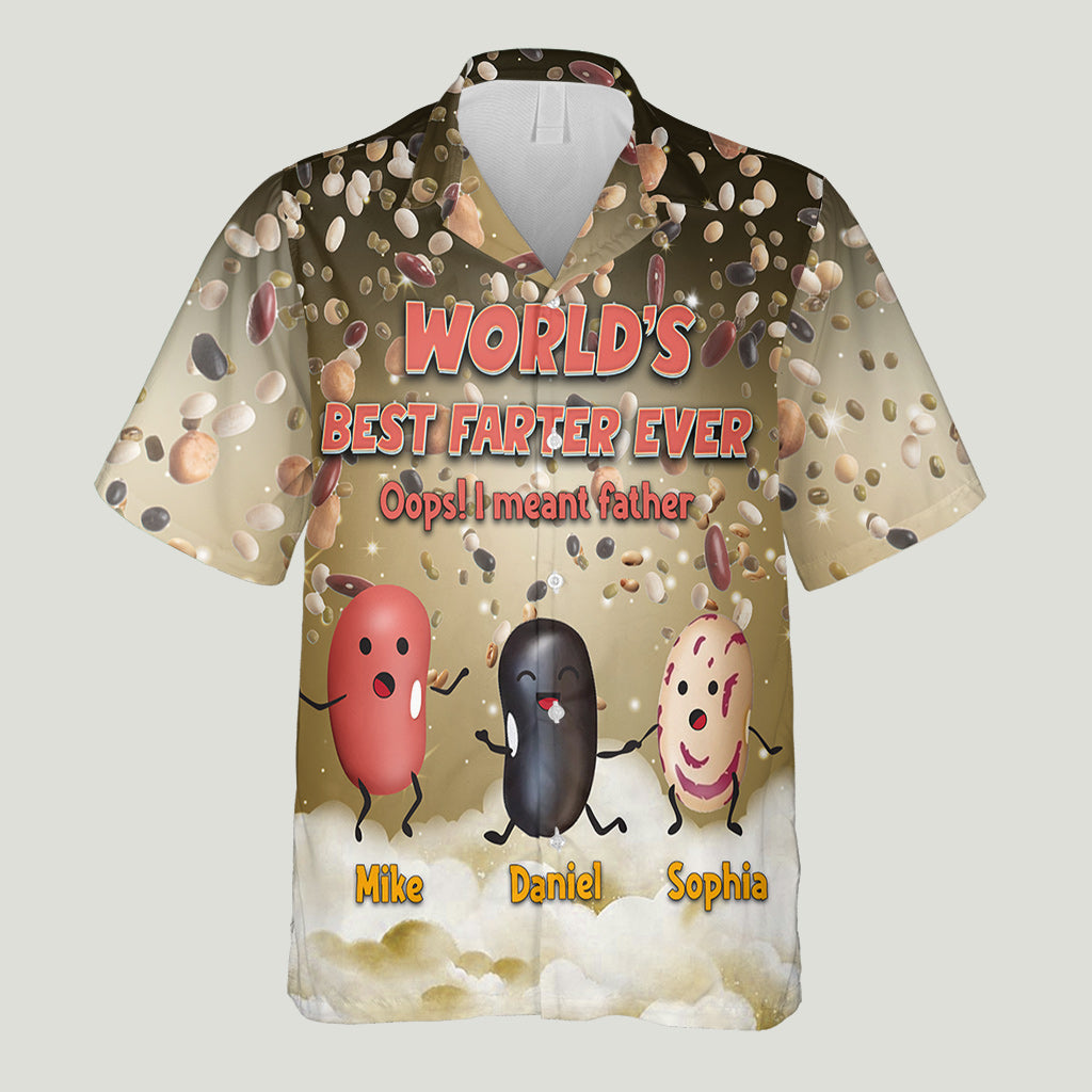 World's Best Farter Funny Bean - Personalized Father Hawaiian Shirt