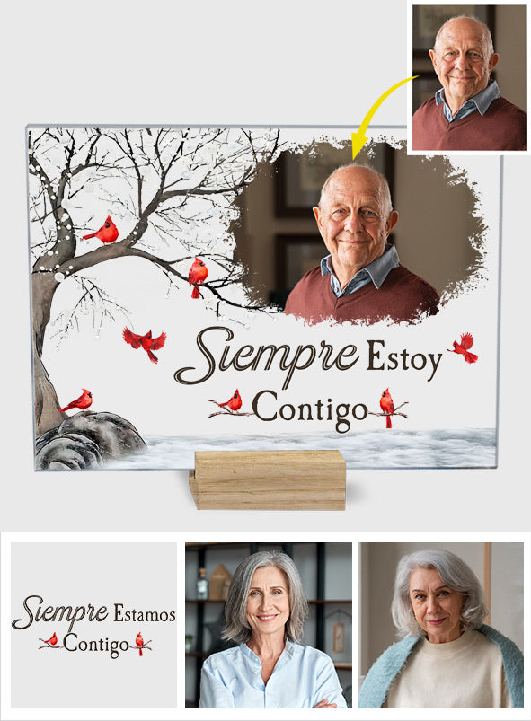 Siempre Estoy Contigo - Personalized Memorial Transparent Acrylic Plaque
