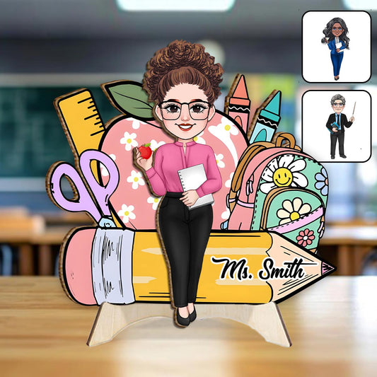 Welcome To The Class - Personalized Teacher 2 Layered Wood Sign / Wood Plaque