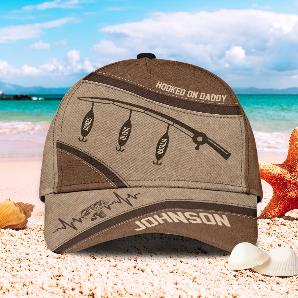 Hooked On Dad - Personalized Father Classic Cap