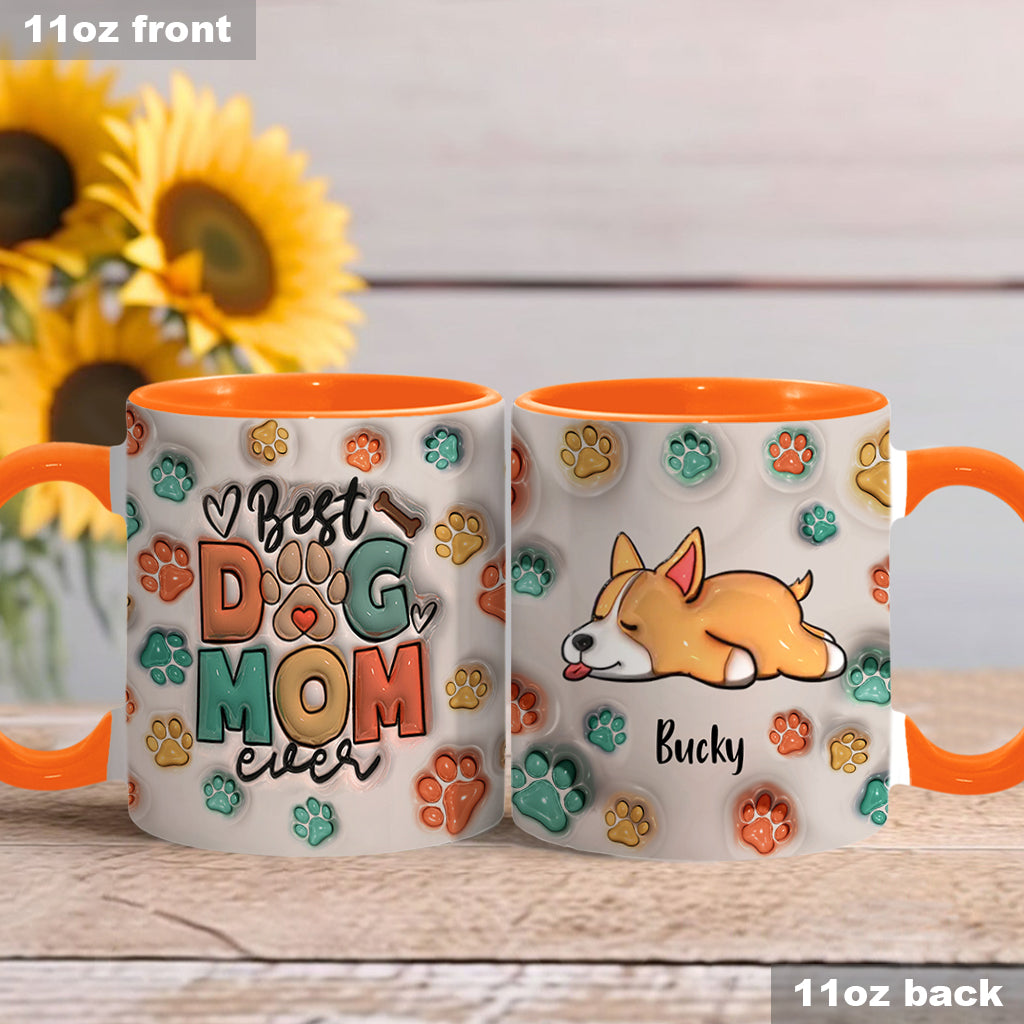 Best Dog Mom Ever - Personalized Dog Accent Mug
