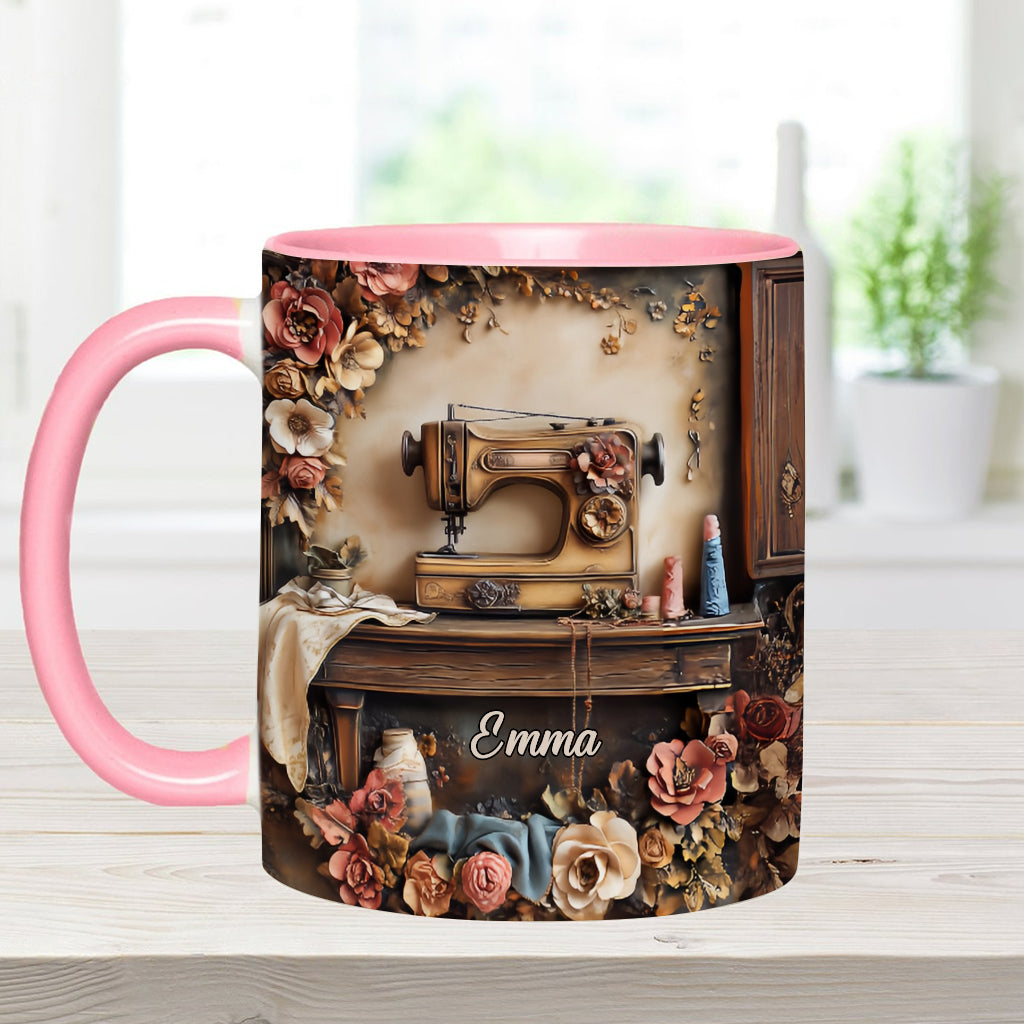 Beautiful Sewing Machine - Personalized Sewing Accent Mug