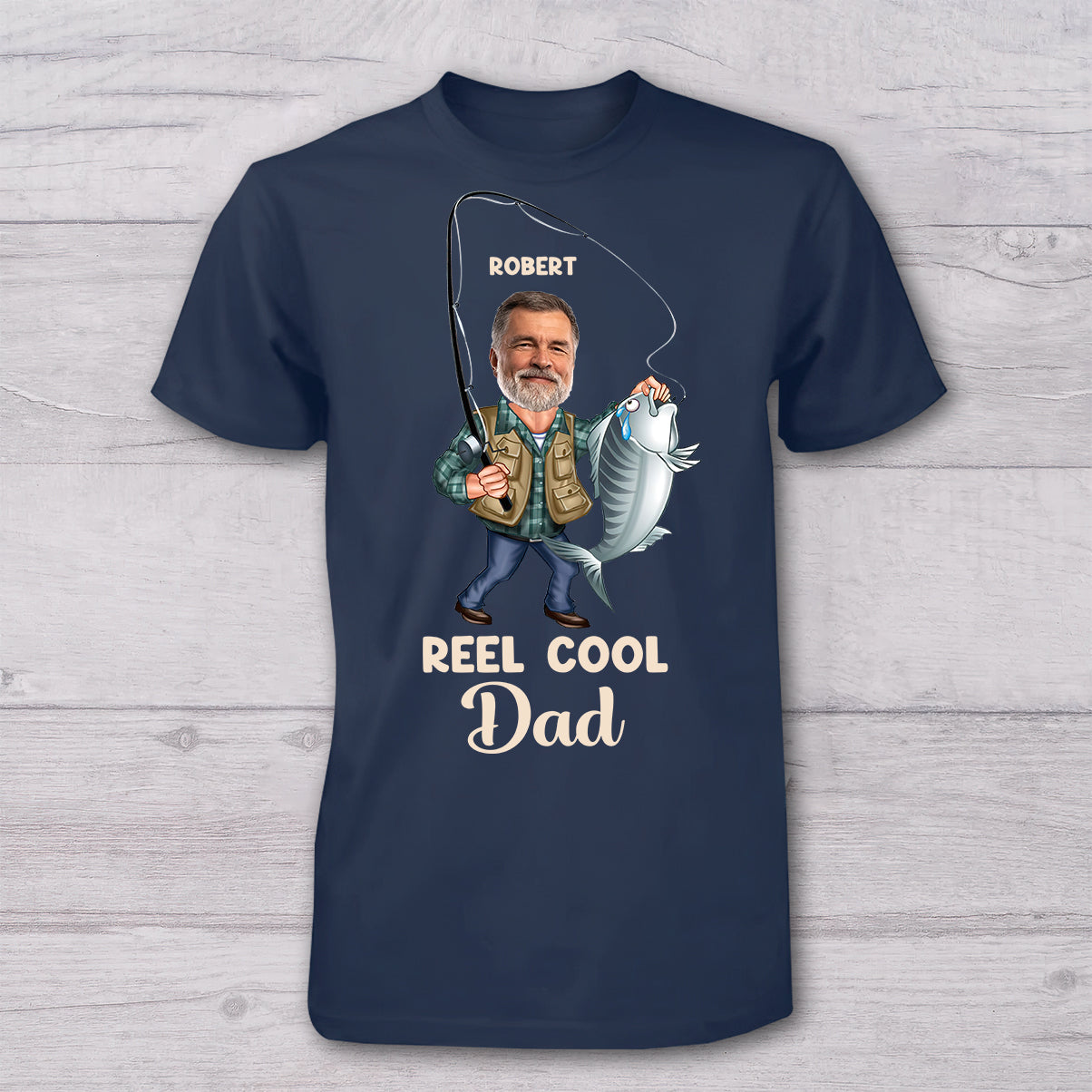 Reel Cool Dad - Personalized Fishing T-shirt And Baby Onesie