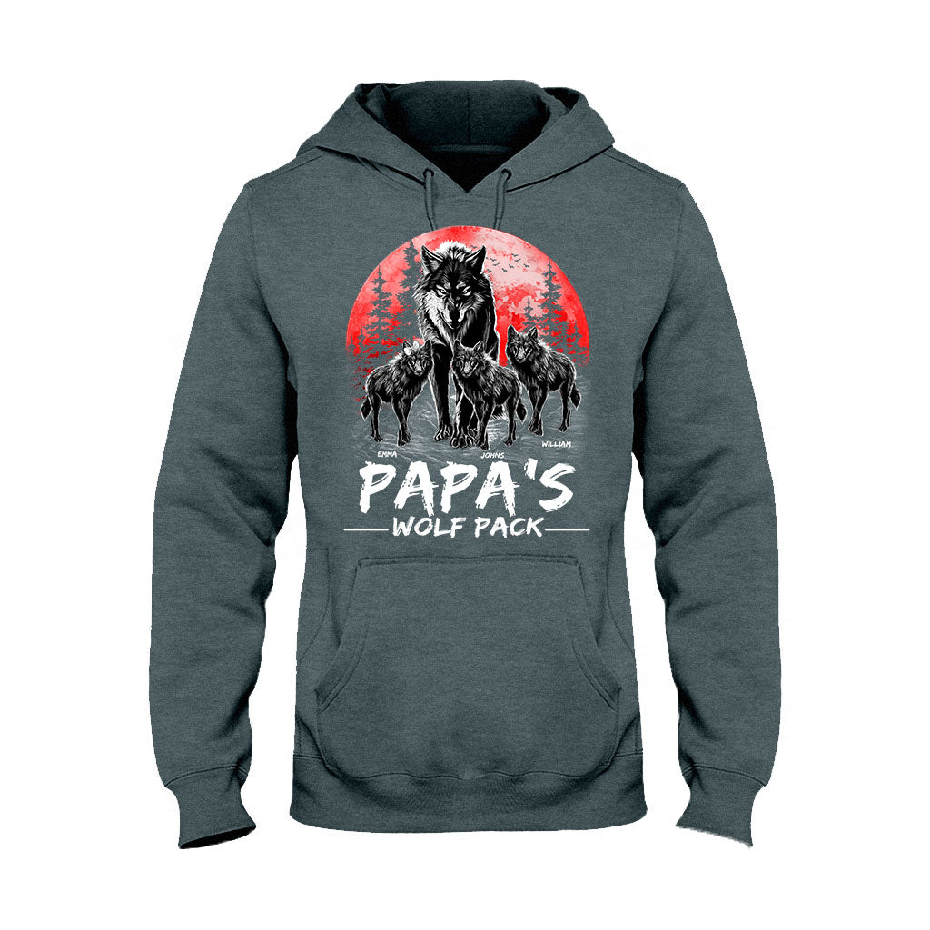 Grandpa's Wolf Pack - Personalized Grandpa T-shirt And Hoodie