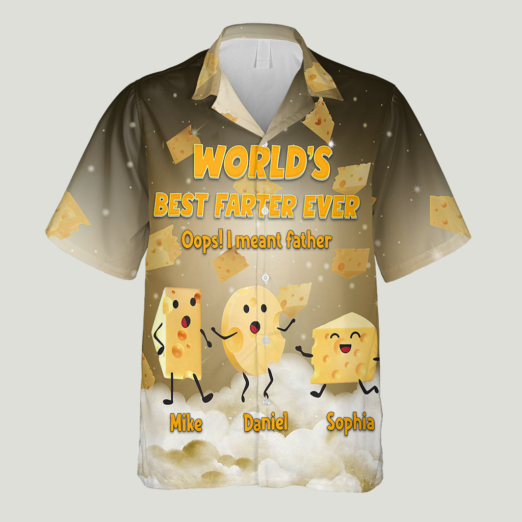 World's Best Farter Funny Cheese - Personalized Father Hawaiian Shirt