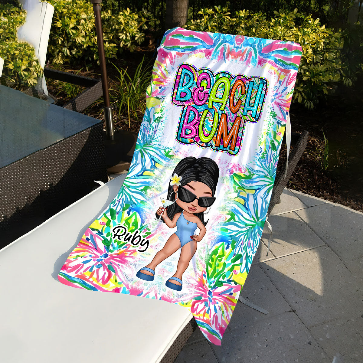 Beach Bum - Personalized Sea Lover Beach Towel