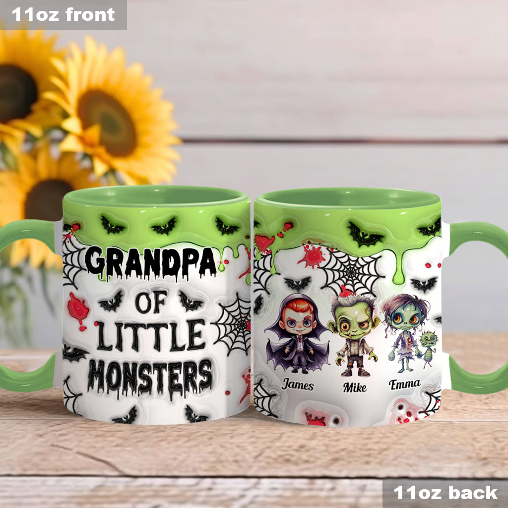 Grandpa Of Little Monsters Any Title - Personalized Grandpa Accent Mug