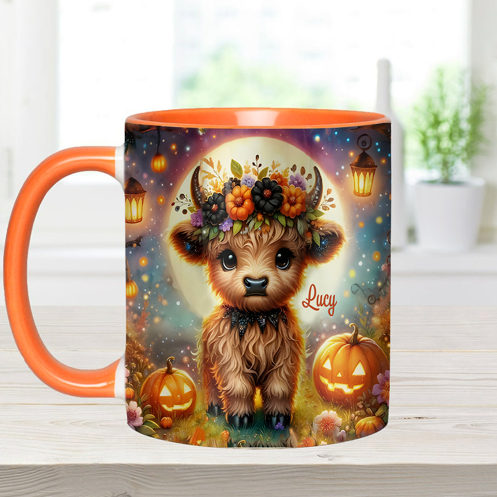 Halloween Highland Cow - Personalized Accent Mug