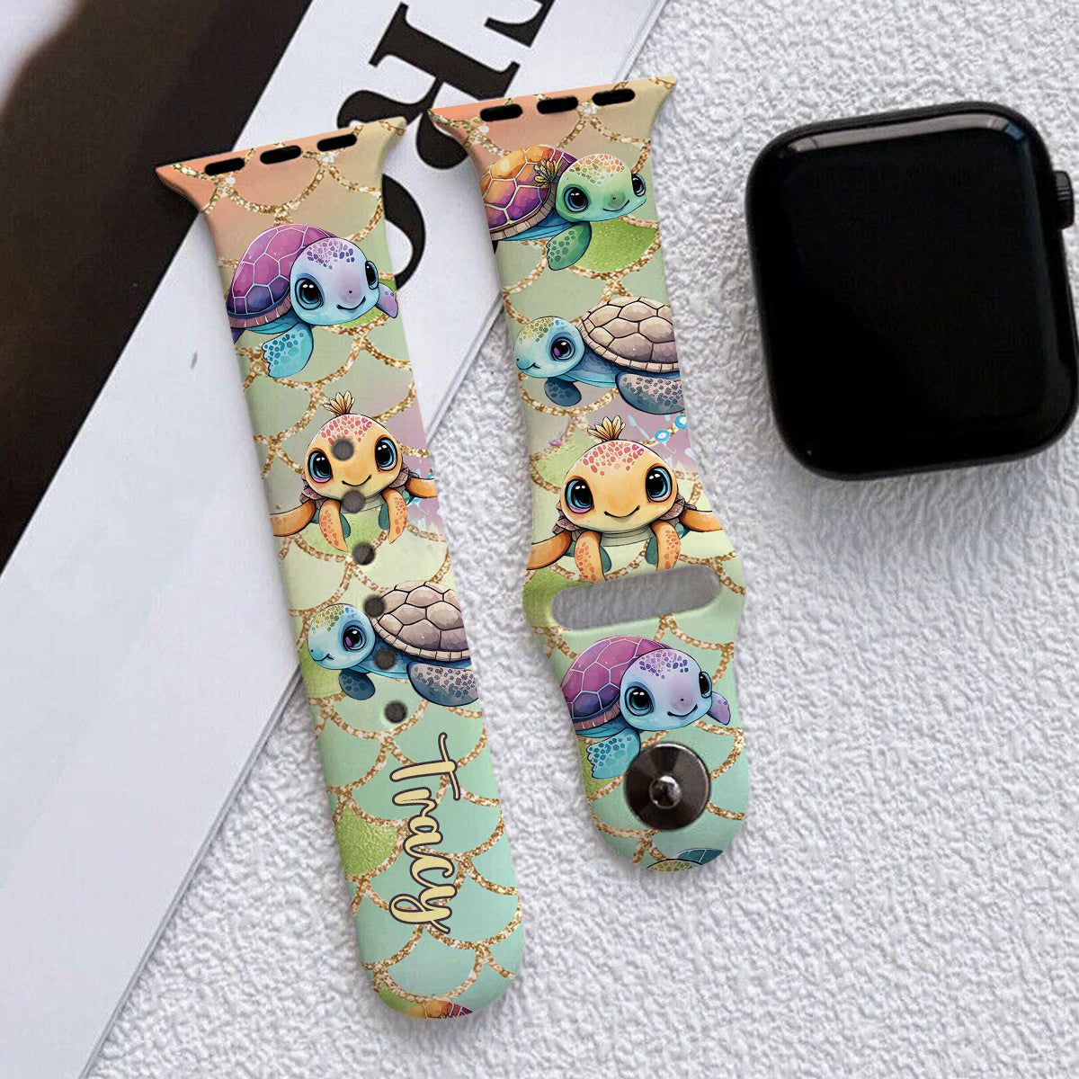Cute Turtles - Personalized Turtle Apple Watch Band
