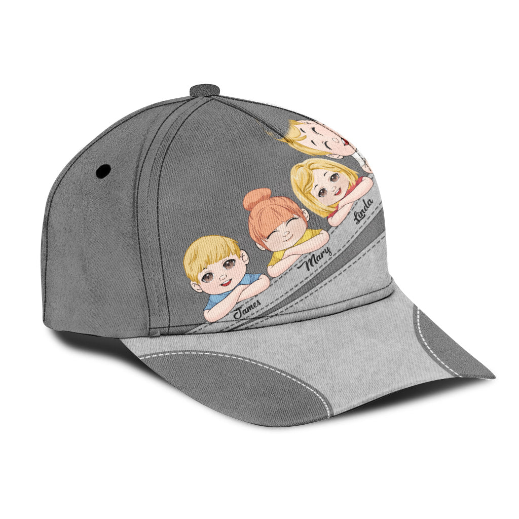 Best Dad Ever Cute Kids - Personalized Father Classic Cap