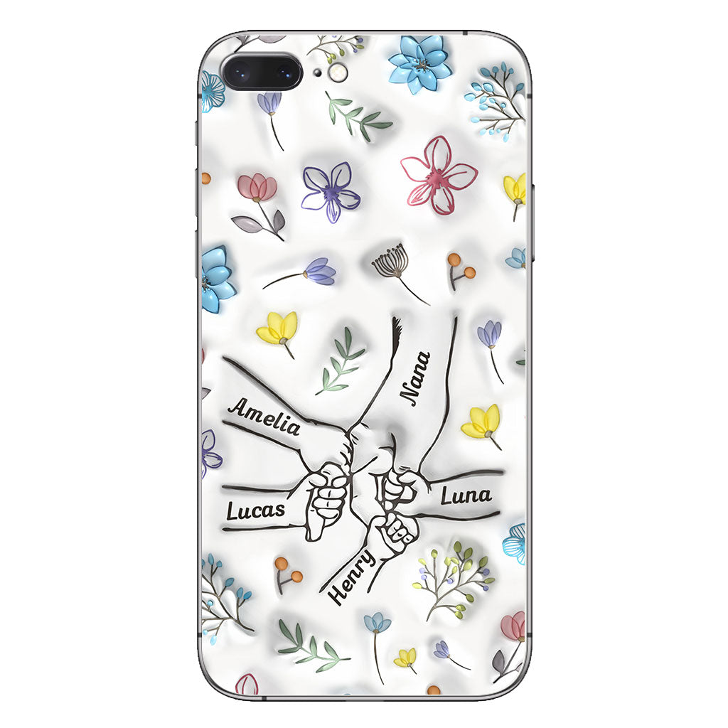 Holding Hands Grandma Mom Nana - Personalized Grandma Phone Case