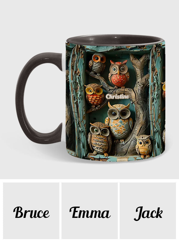 Just A Girl Who Loves Owls - Personalized Owl Accent Mug