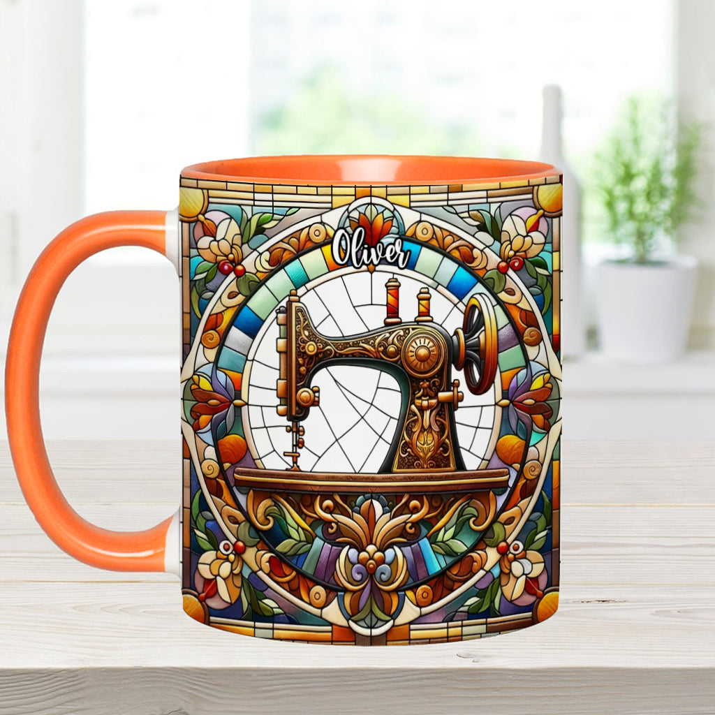 Colorful Sewing Machine - Personalized Sewing Accent Mug