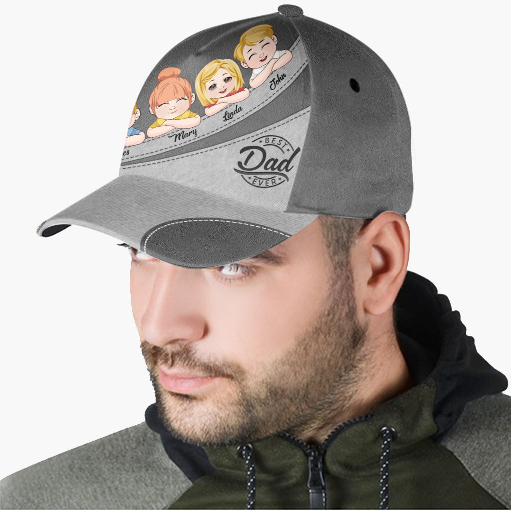 Best Dad Ever Cute Kids - Personalized Father Classic Cap