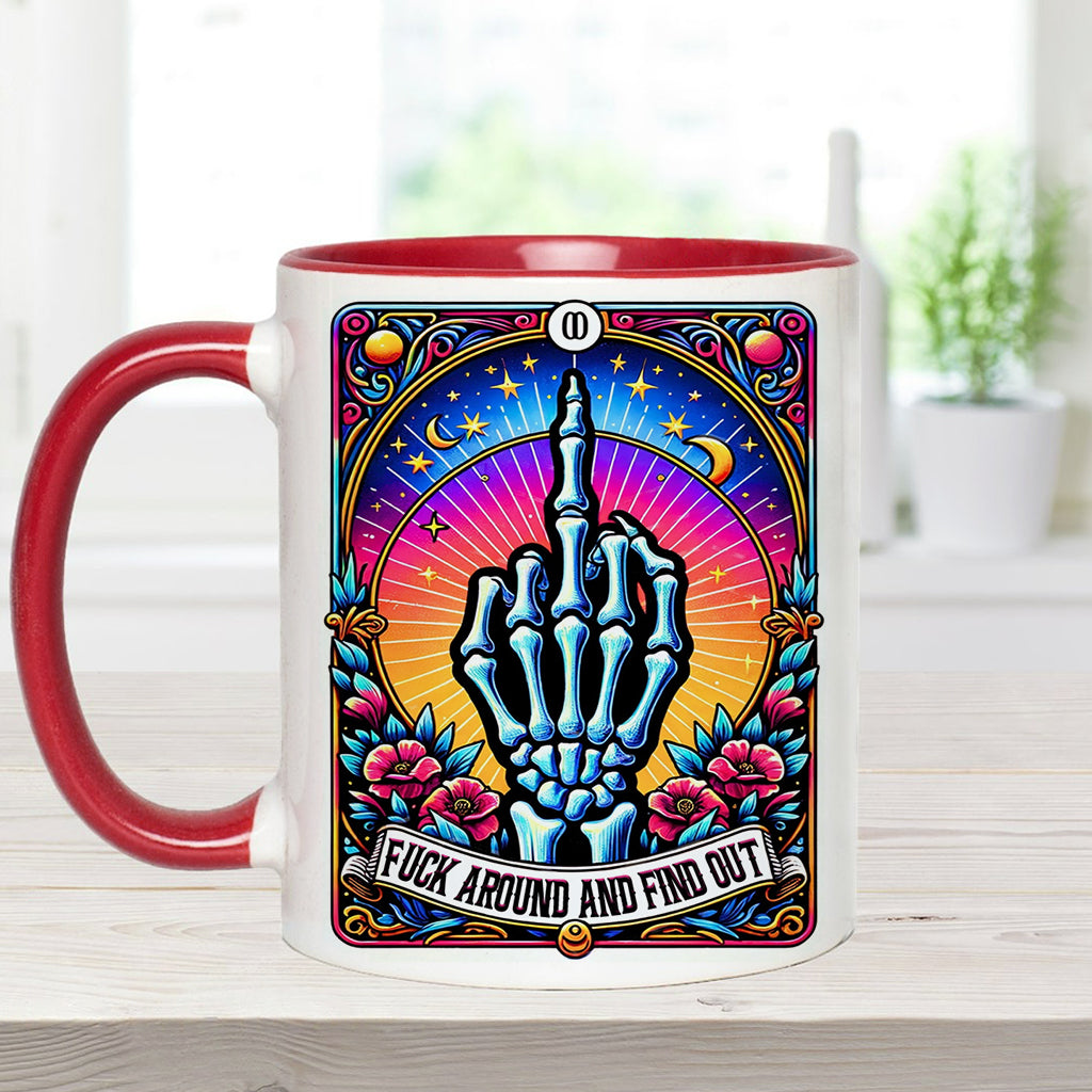 Fck Around And Find Out - Personalized Skull Accent Mug