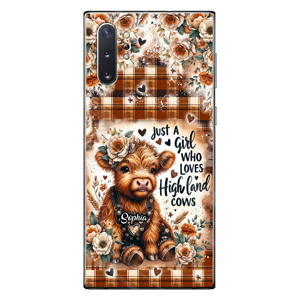 Jut A Girl Who Loves Highland Cow - Personalized Phone Case
