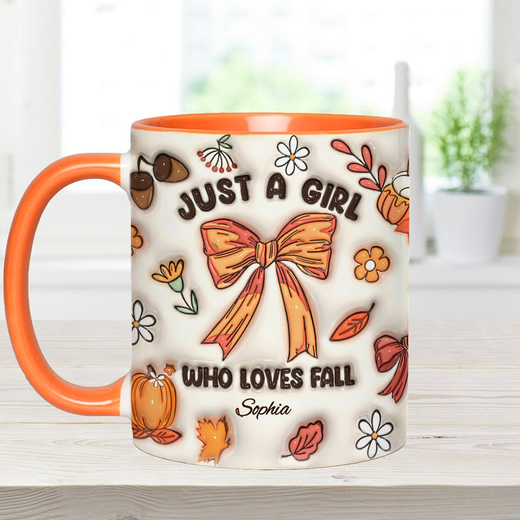 Just A Girl Who Loves Fall - Personalized Autumn Accent Mug