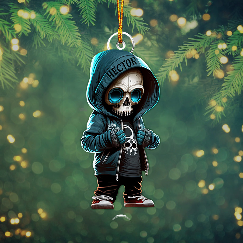 Stylish Skeleton - Personalized Skull Custom Shaped Ornament