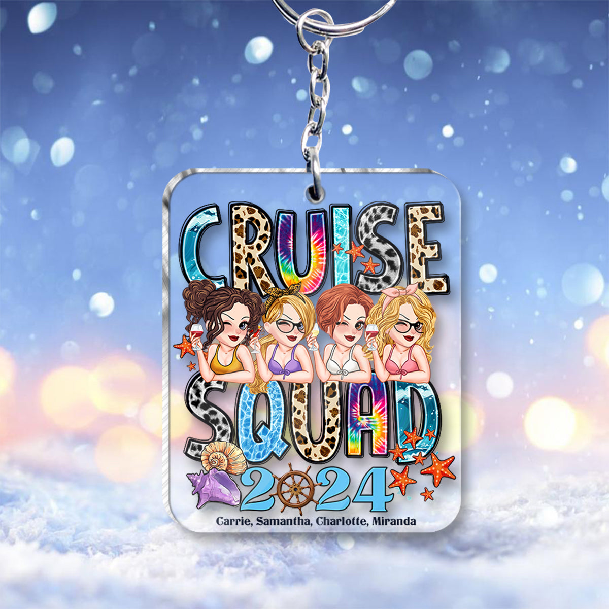 Cruise Squad 2024 - Personalized Cruising Custom Shaped Keychain