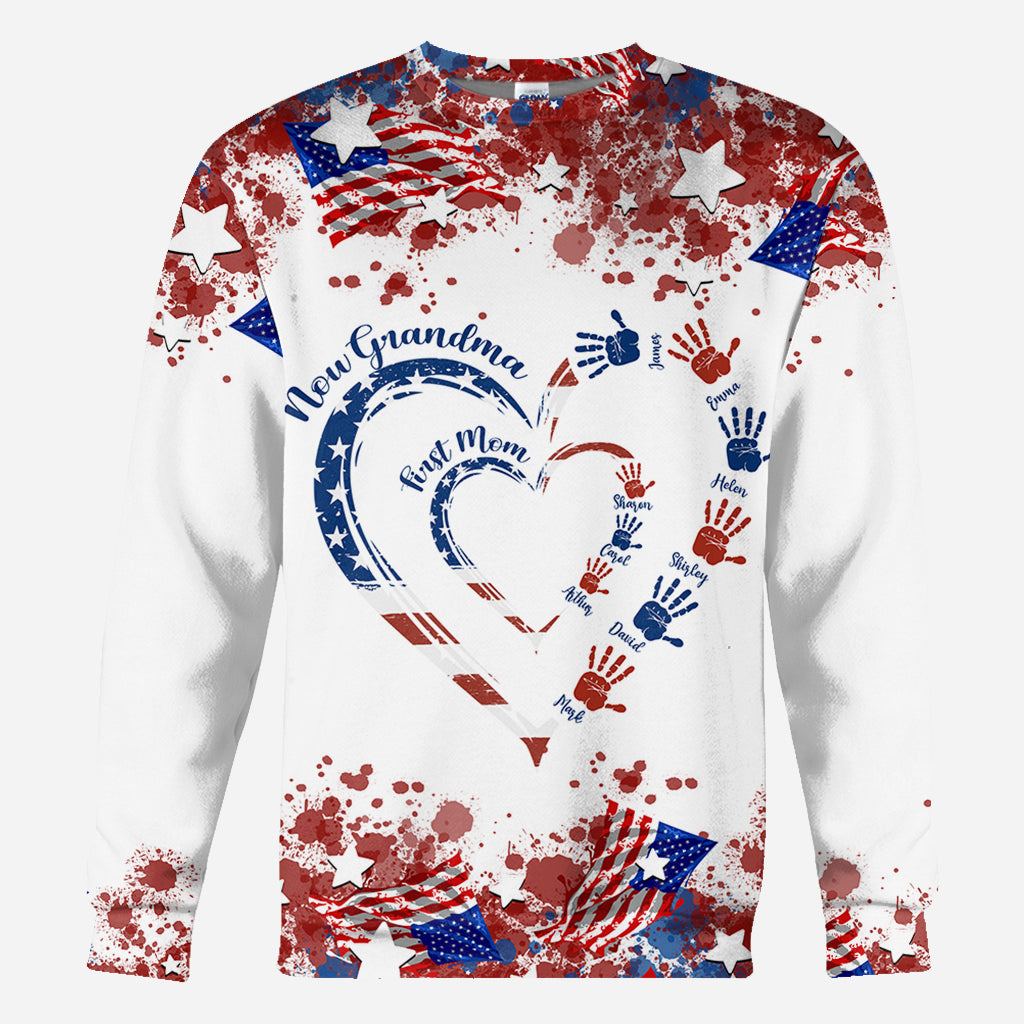 First Mom Now Grandpa - Personalized Grandma All Over Shirt