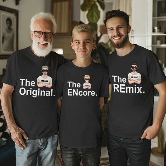 3 Generations Grandpa, Father, Child - Personalized Grandpa T-shirt And Hoodie