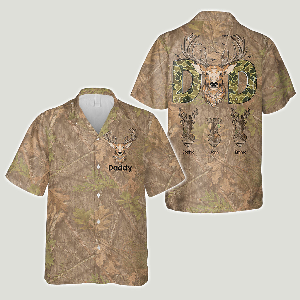 Hunter Dad Deer Hunting - Personalized Hunting Hawaiian Shirt