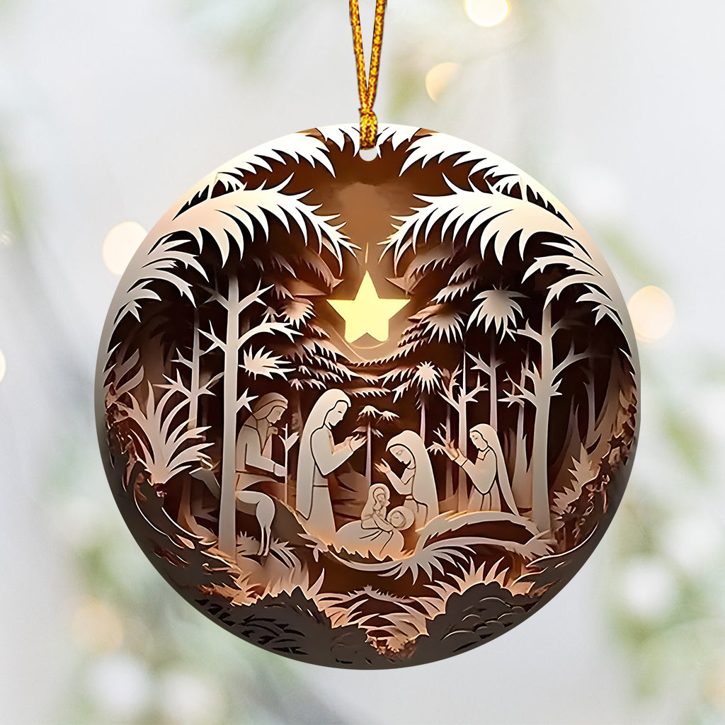 O Come Let Us Adore Him - Personalized Christian Ornament