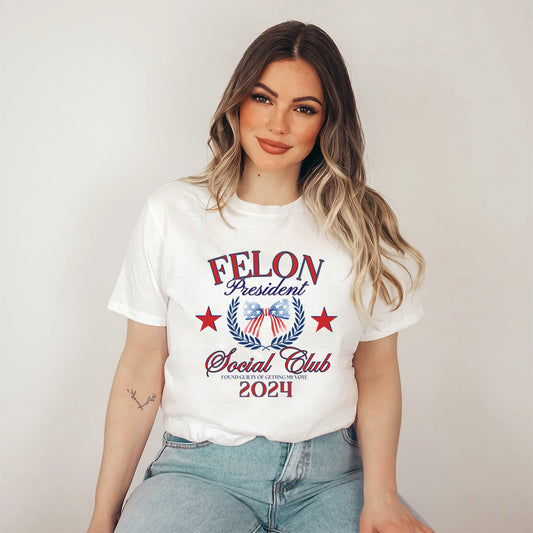 FeI0n President Social Club Tshirt, President Trump Coquette Shirt, President 2024 Shirt, Republican Shirt, America Shirt