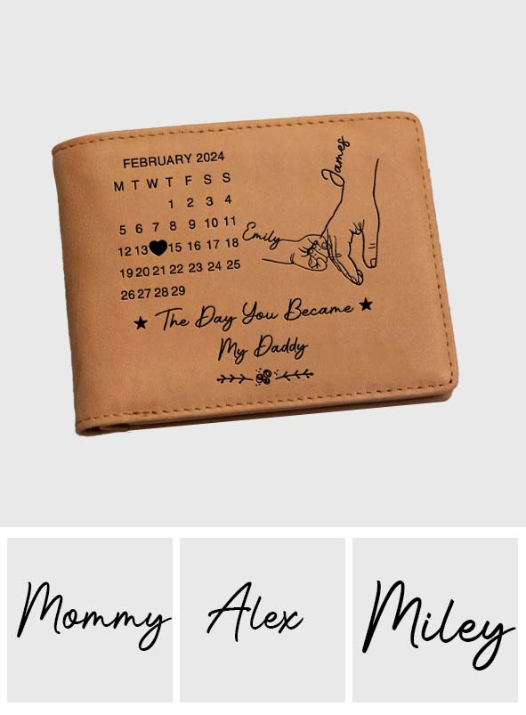 The Day You Became My Daddy - Personalized Father Leather Wallet