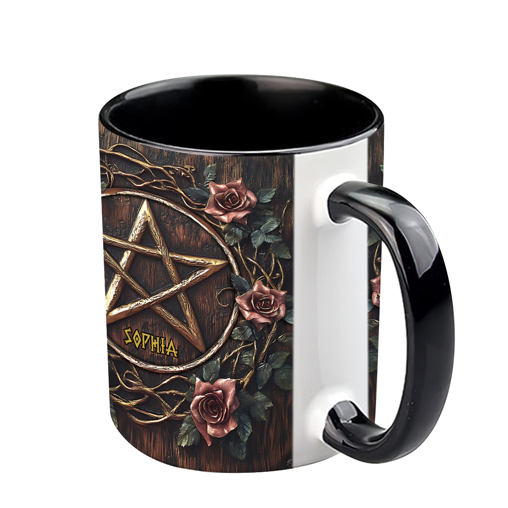 Beautiful Pentagram - Personalized Witch Accent Mug