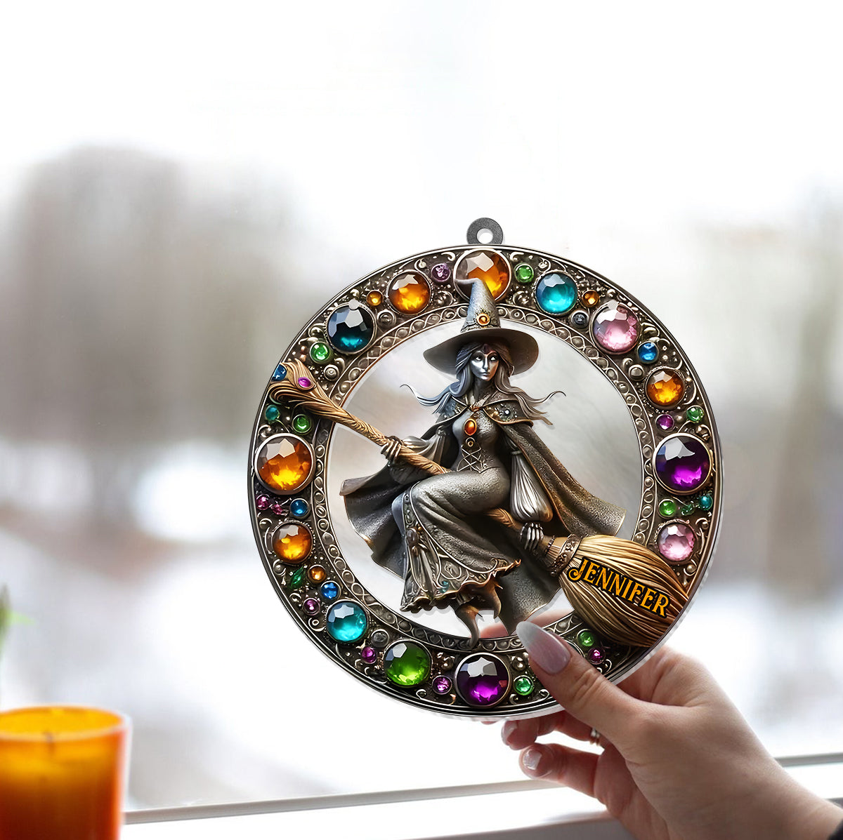 Beautiful Witch - Personalized Witch Window Hanging Suncatcher Ornament