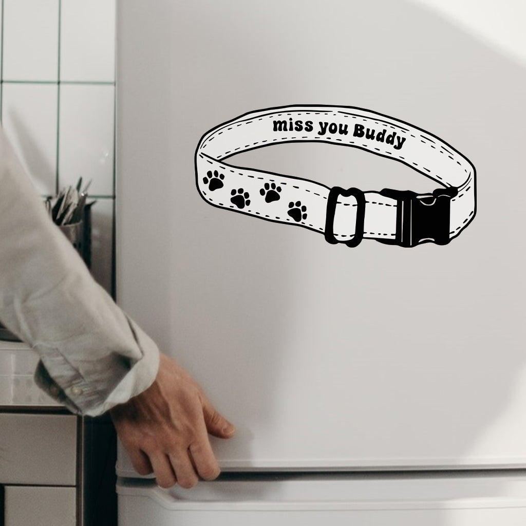 Miss You Collar - Personalized Dog Decal Die Cut