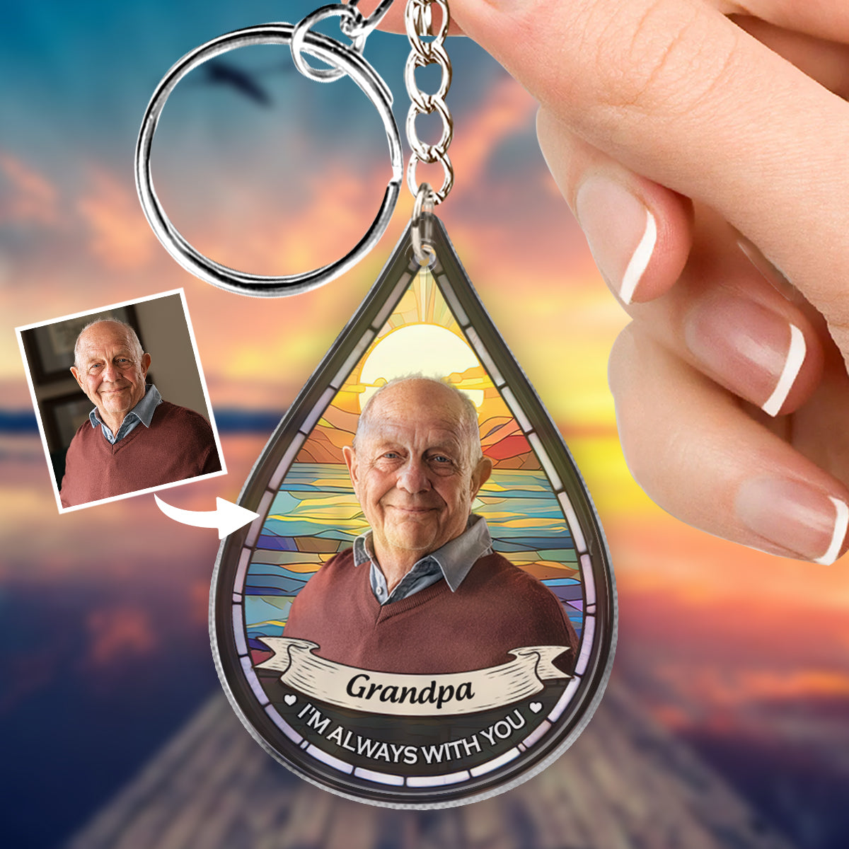 I'm Always With You - Personalized Memorial Custom Shaped Keychain