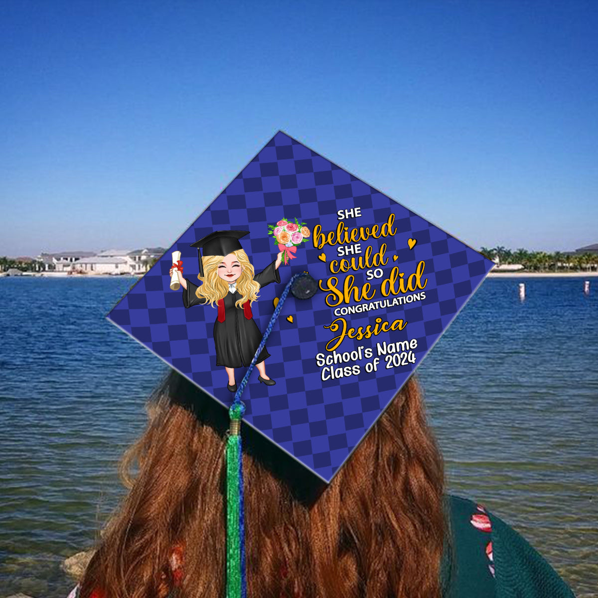 Graduation Girl 2024 - Personalized Graduation Cap Topper