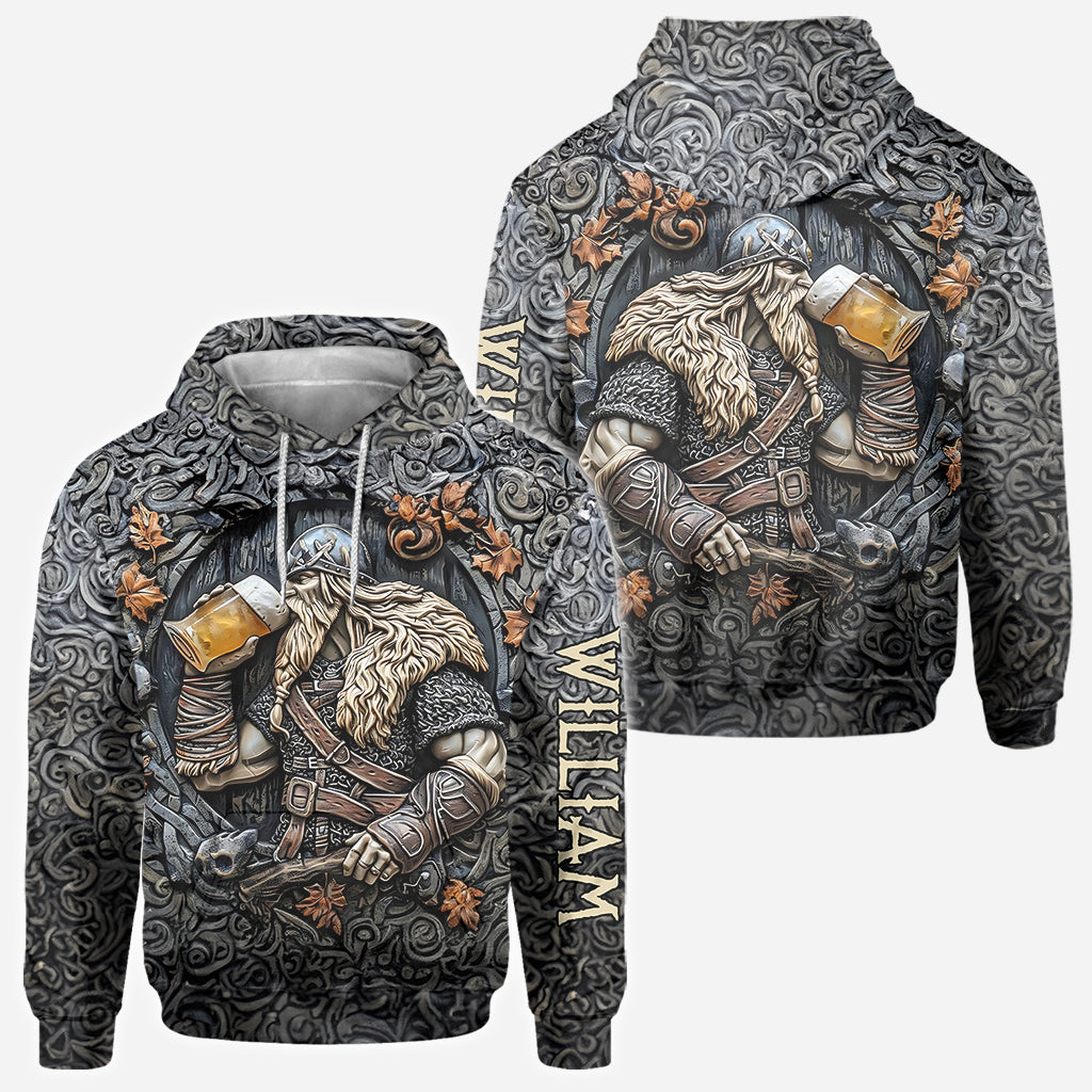 Viking Warrior Drinking Legend - Personalized Viking All Over Shirt