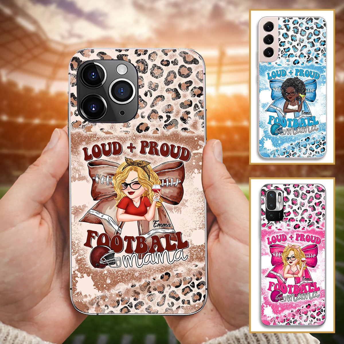 Loud Proud Football Any Title - Personalized Football Clear Phone Case