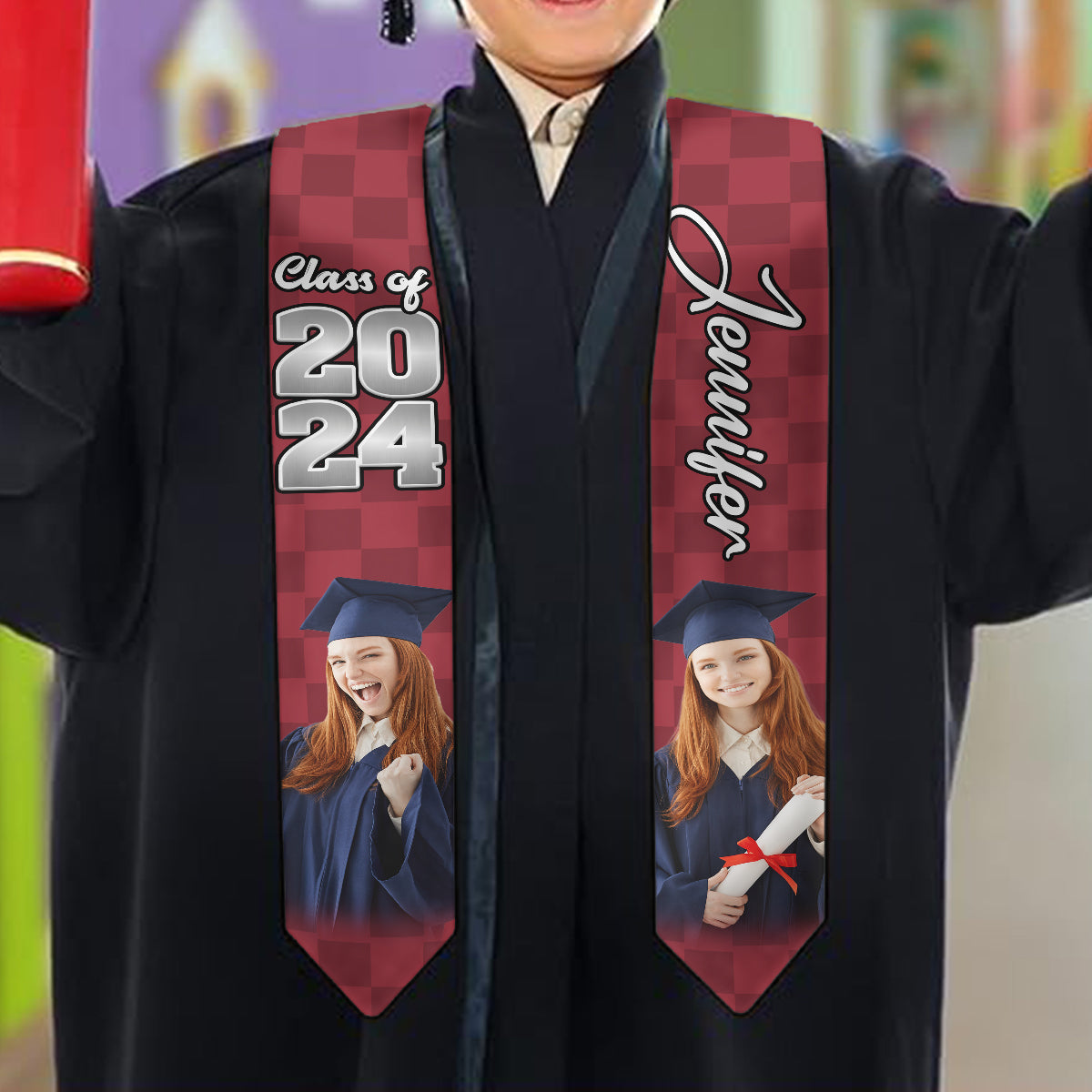 Photo Custom Graduation Stole Sash - Personalized Graduation Graduation Stole