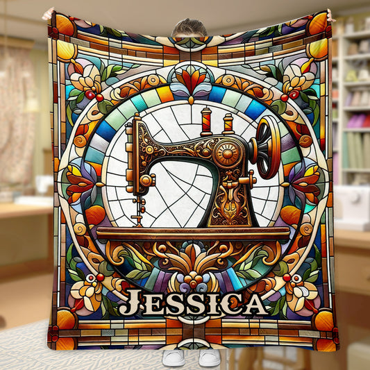 Colorful Sewing Machine - Personalized Sewing Blanket