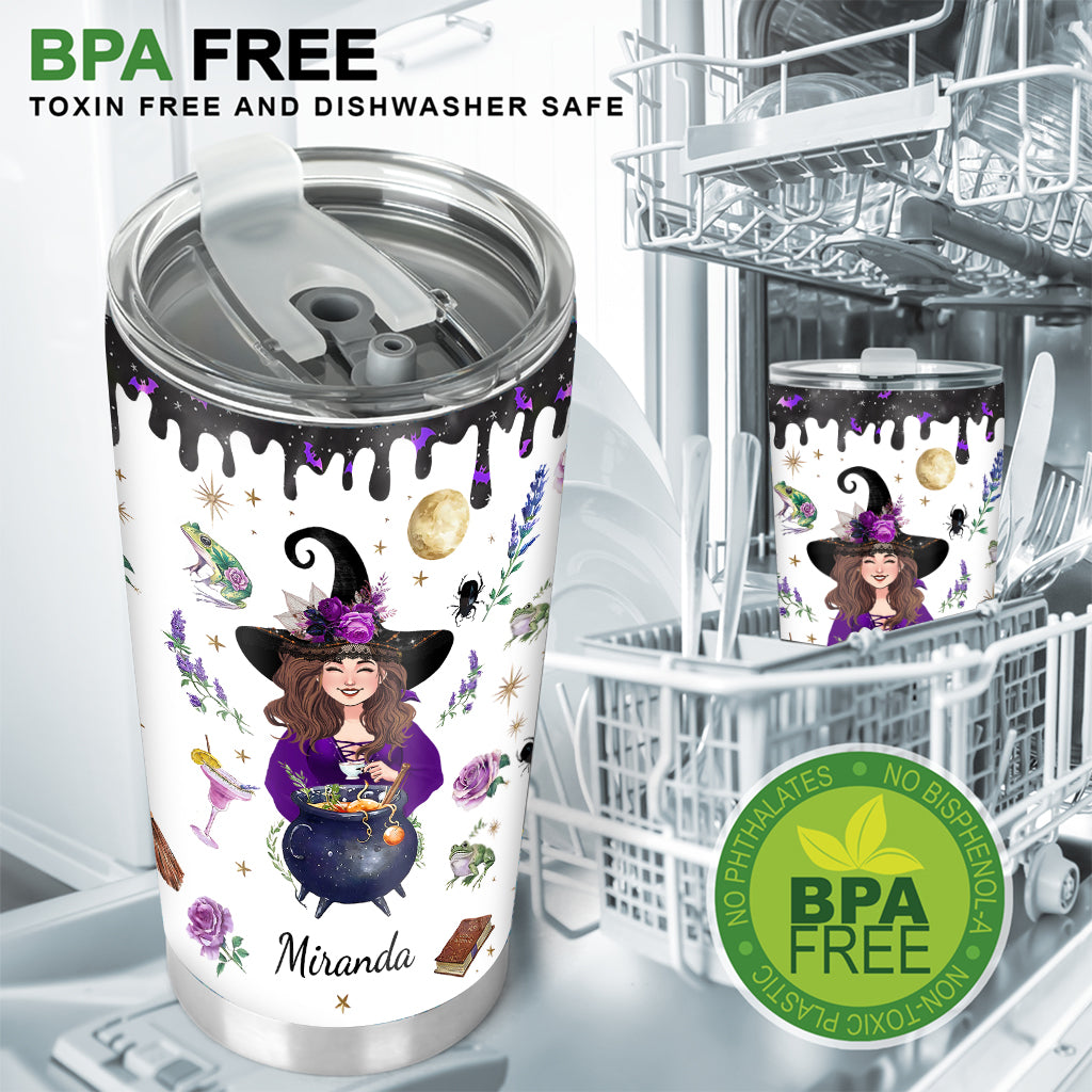 This Witch Need Coffee Before Any Hocus Pocus - Personalized Witch Tumbler